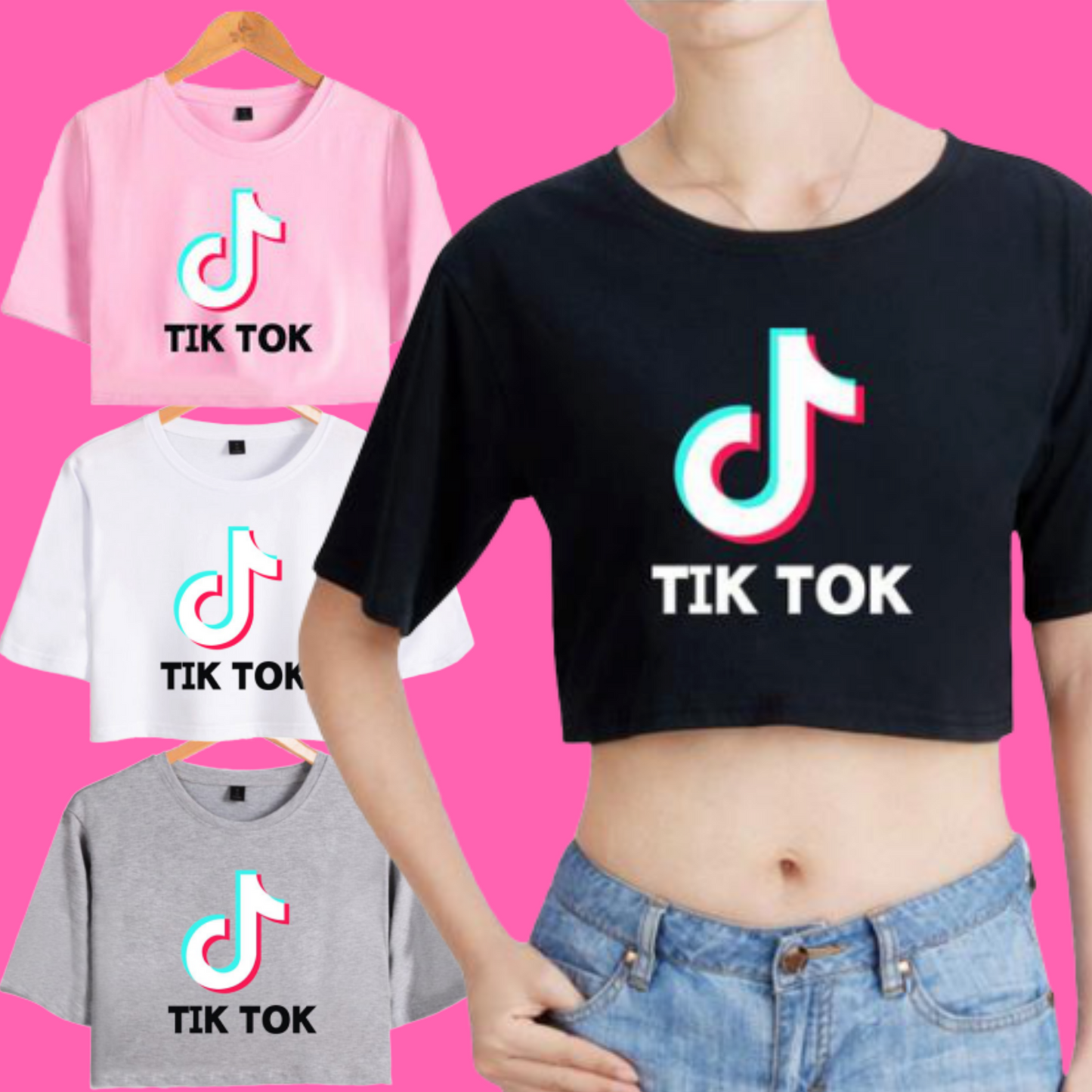 Tiktok croptop cropped tshirt - SD-style-shop