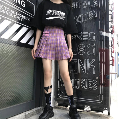 Purple Mini Pleated Skirt - SD-style-shop