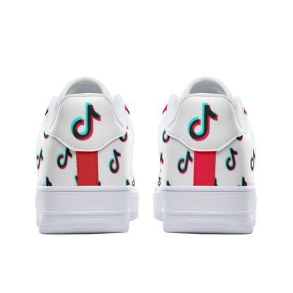 TikTok Unisex Low Top Leather Sneakers - Red - SD-style-shop