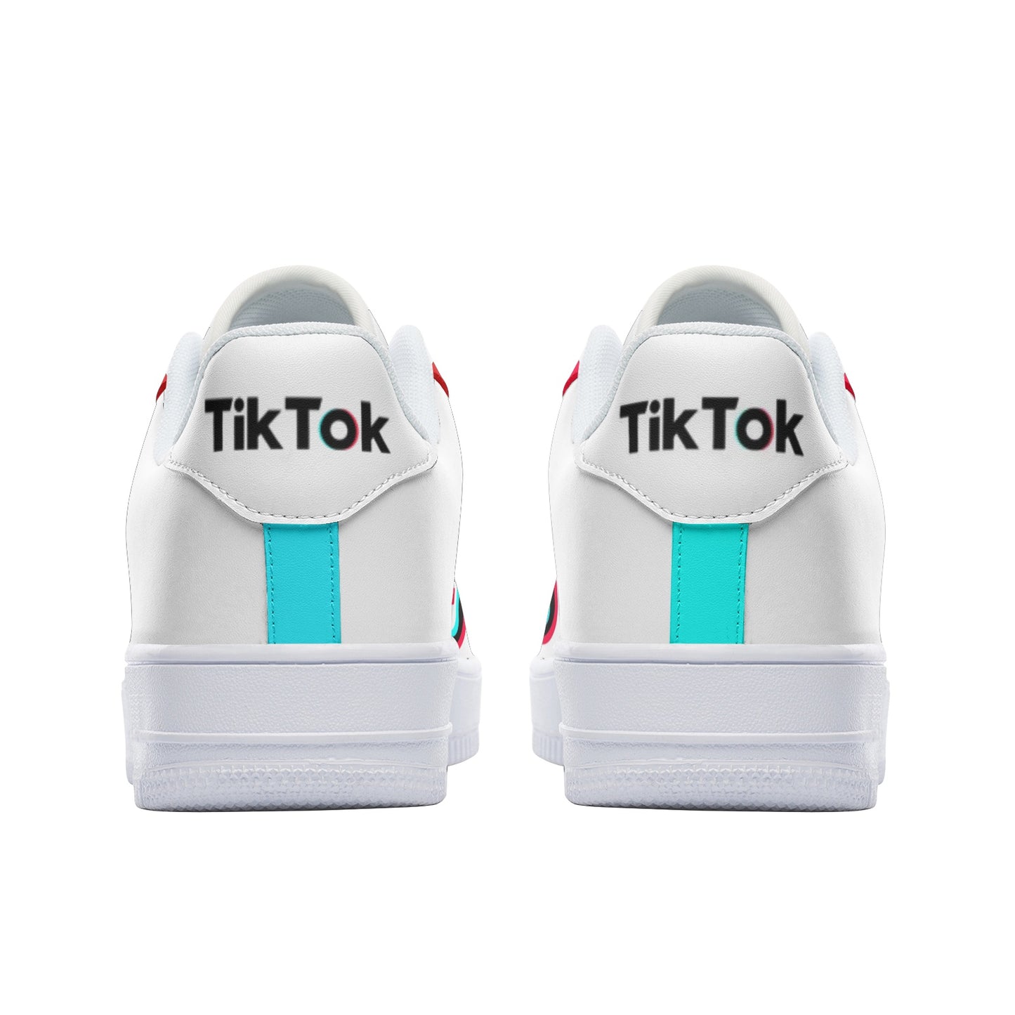 TikTok Unisex Low Top Leather Sneakers - Red - SD-style-shop