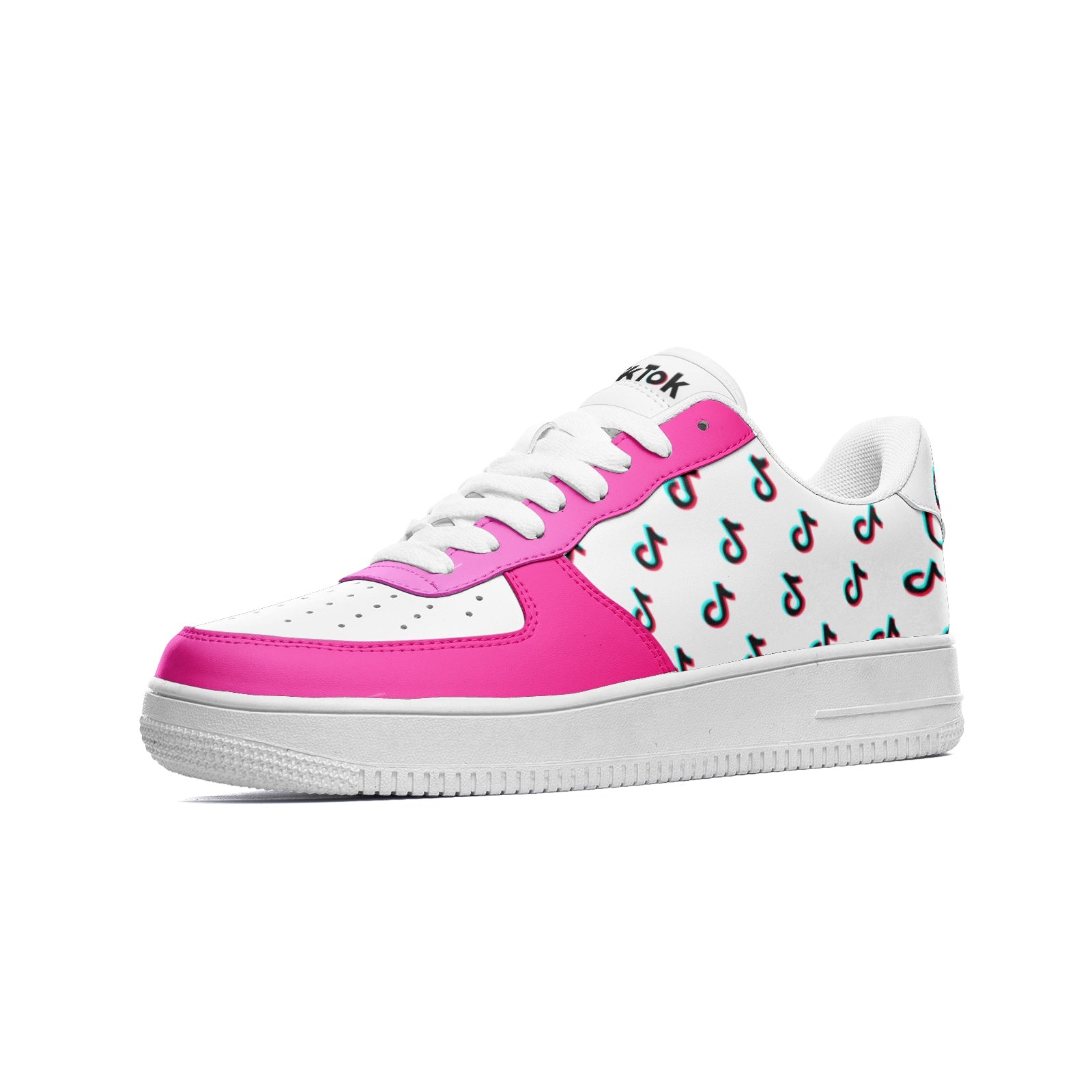 TikTok Unisex Low Top Leather Sneakers - Pink - SD-style-shop