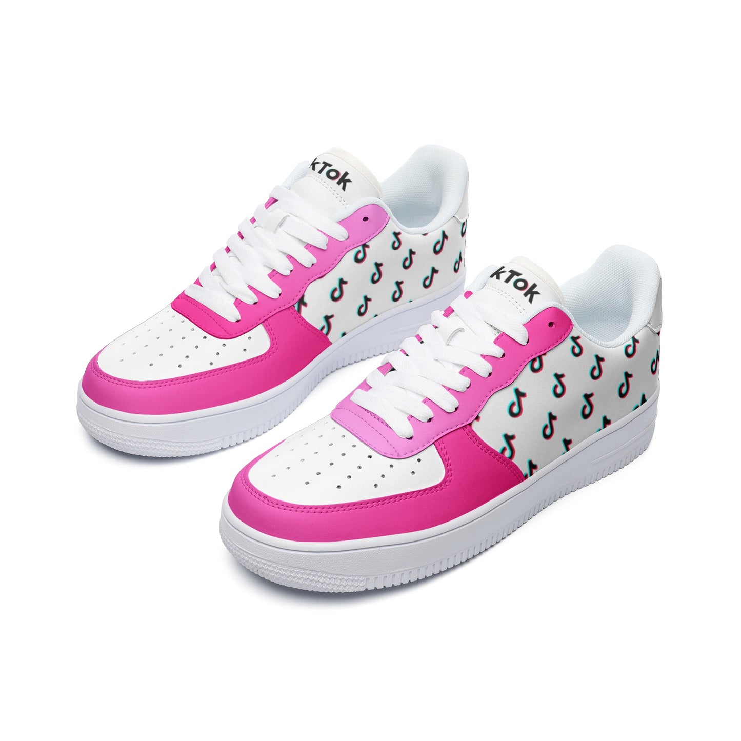 TikTok Unisex Low Top Leather Sneakers - Pink - SD-style-shop