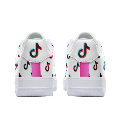 TikTok Unisex Low Top Leather Sneakers - Pink - SD-style-shop
