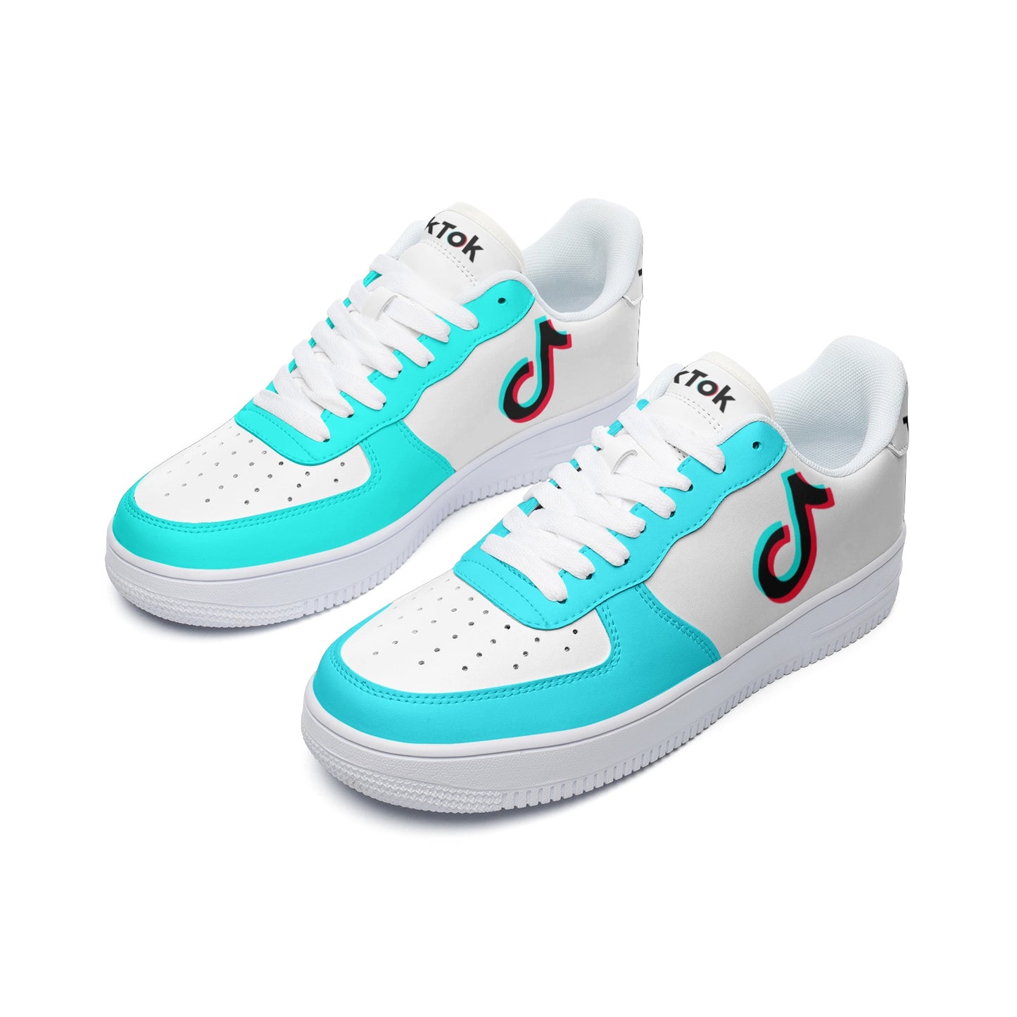 TikTok Unisex Low Top Leather Sneakers - Blue - SD-style-shop