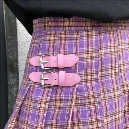 Purple Mini Pleated Skirt - SD-style-shop