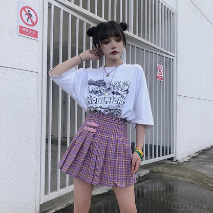 Purple Mini Pleated Skirt - SD-style-shop