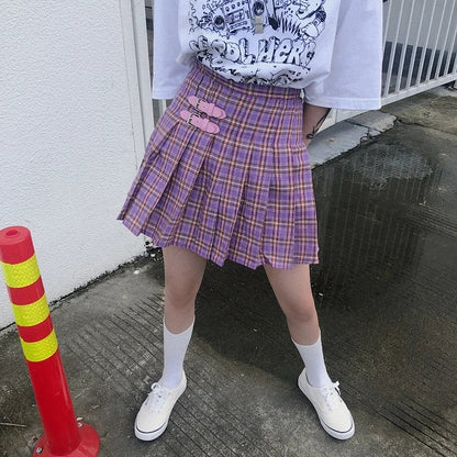 Purple Mini Pleated Skirt - SD-style-shop