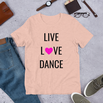 Dance T-shirt, love love dance, Short-Sleeve Unisex dancer T-Shirt - SD-style-shop
