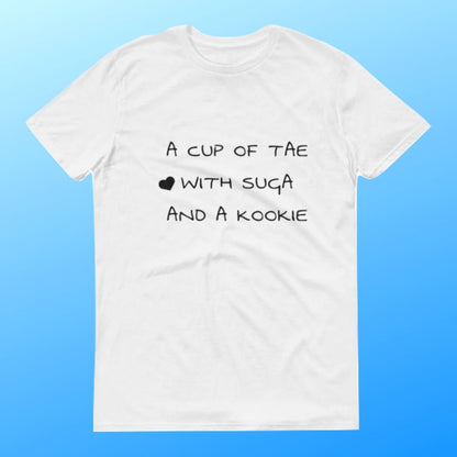 BTS tshirt Cup of Tea with suga and a kookie. Short-Sleeve Kpop  T-Shirt - SD-style-shop