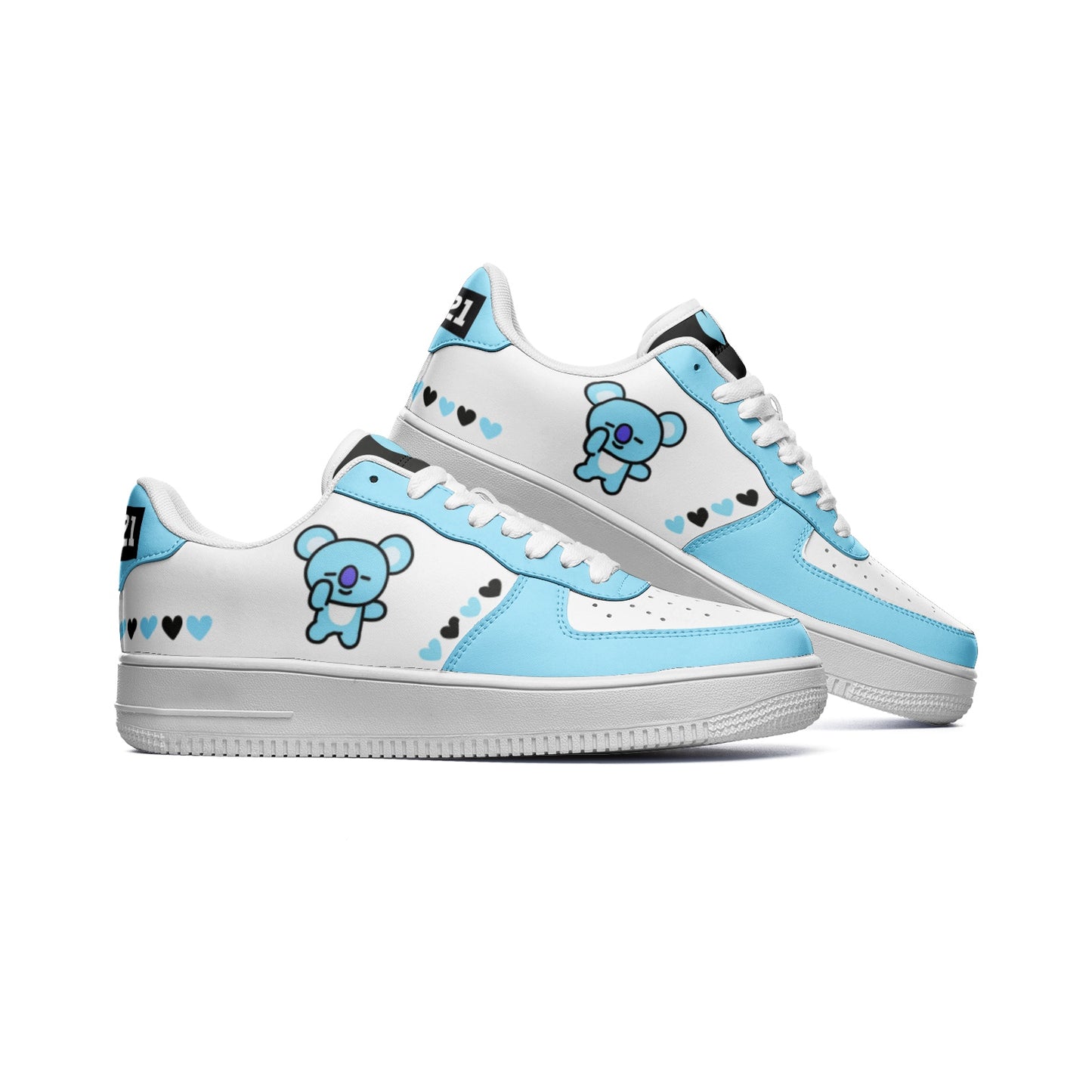 BT21 Koya Unisex Low Top Leather Sneakers - Blue BTS shoes - SD-style-shop