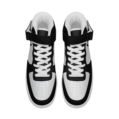 BTS Logo High Top Leather Sneakers - Black