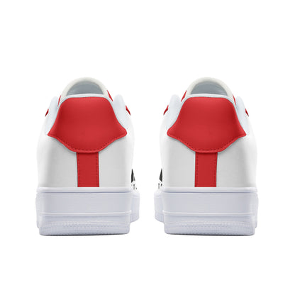 BTS Logo Unisex Low Top Leather Sneakers Red - SD-style-shop