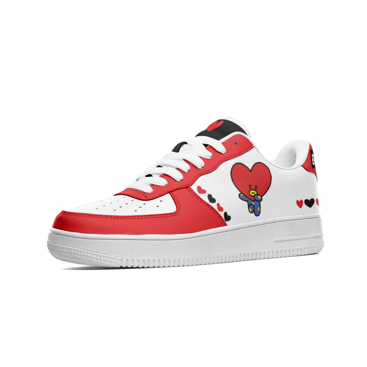 BT21 Tata Unisex Low Top Leather Sneakers - Red - SD-style-shop