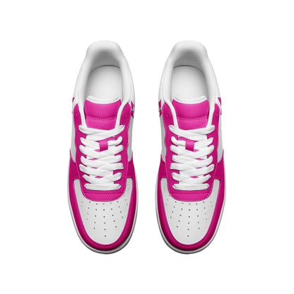 BTS Logo Unisex Low Top Leather Sneakers Hot Pink - SD-style-shop
