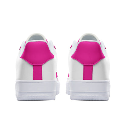BTS Logo Unisex Low Top Leather Sneakers Hot Pink - SD-style-shop