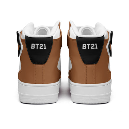 BT21 Shooky Unisex high Top Leather Sneakers