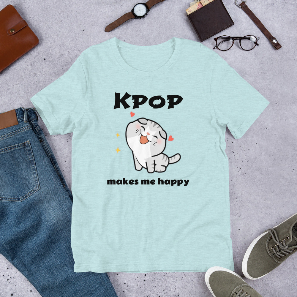 Cute Kpop tshirt, Kpop makes me happy, Short-Sleeve Unisex kpop T-Shirt - SD-style-shop