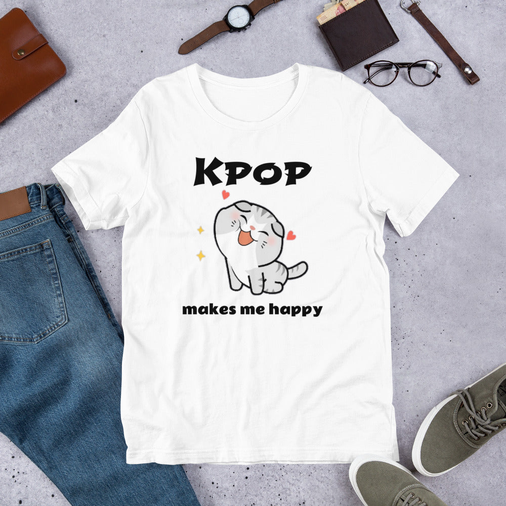 Cute Kpop tshirt, Kpop makes me happy, Short-Sleeve Unisex kpop T-Shirt - SD-style-shop