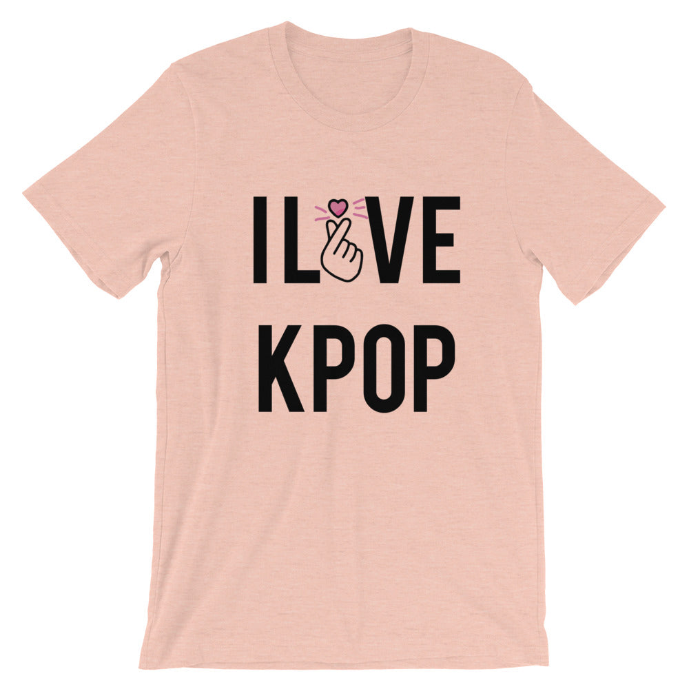 I love Kpop T-shirt with fingerheart. Short-Sleeve Unisex K-POP T-Shirt - SD-style-shop