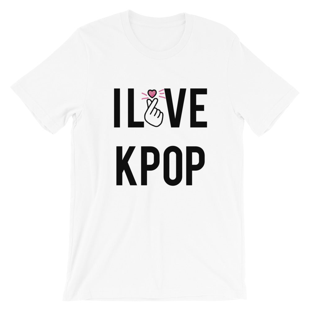 I love Kpop T-shirt with fingerheart. Short-Sleeve Unisex K-POP T-Shirt - SD-style-shop