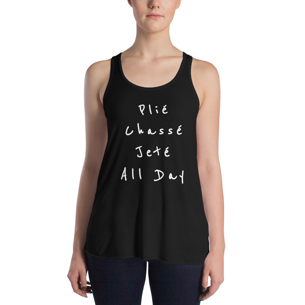 Ballet tanktop with dance quote Plié Chassé Jeté All day - SD-style-shop