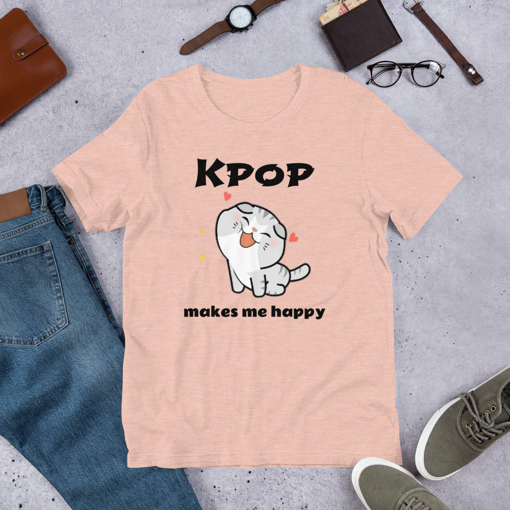 Cute Kpop tshirt, Kpop makes me happy, Short-Sleeve Unisex kpop T-Shirt - SD-style-shop