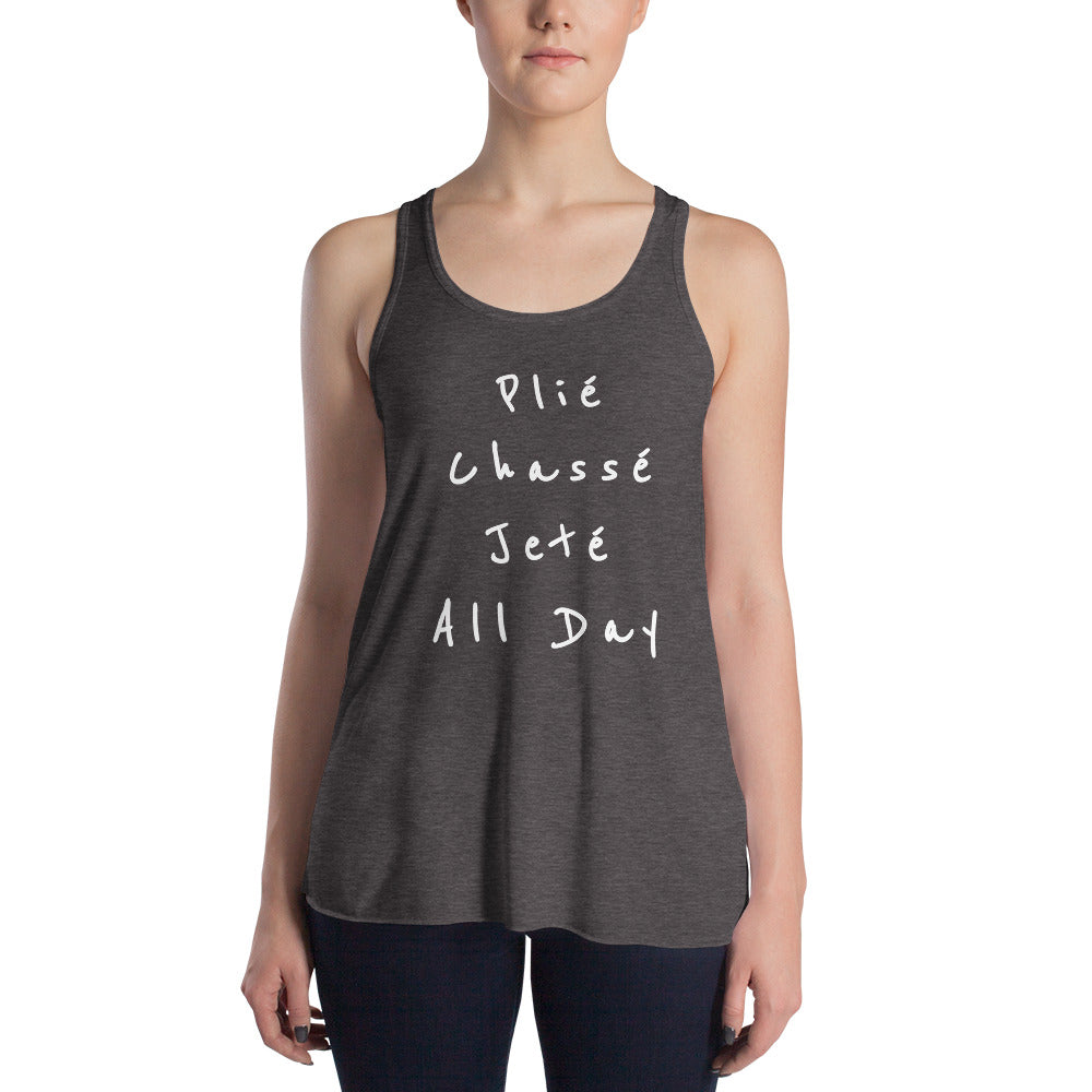 Ballet tanktop with dance quote Plié Chassé Jeté All day - SD-style-shop