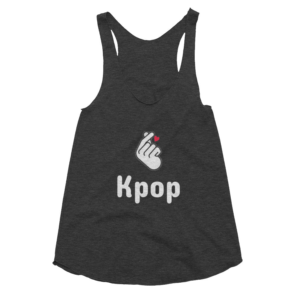 Love Kpop fingerheart Women's Tri-Blend Racerback Tank - SD-style-shop