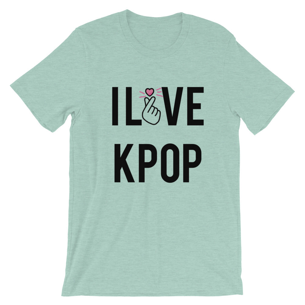 I love Kpop T-shirt with fingerheart. Short-Sleeve Unisex K-POP T-Shirt - SD-style-shop