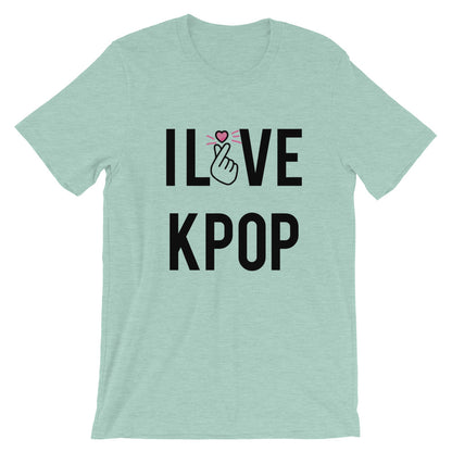 I love Kpop T-shirt with fingerheart. Short-Sleeve Unisex K-POP T-Shirt - SD-style-shop