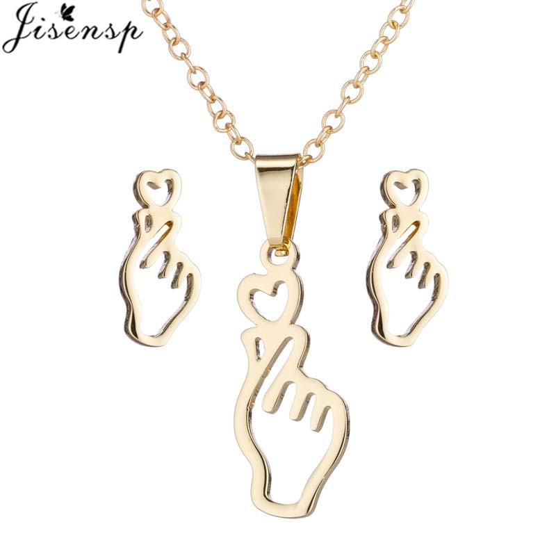 FIngerheart necklace + Earrings - SD-style-shop