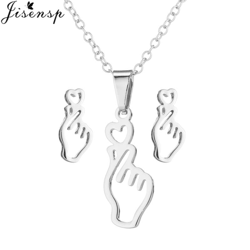 FIngerheart necklace + Earrings - SD-style-shop