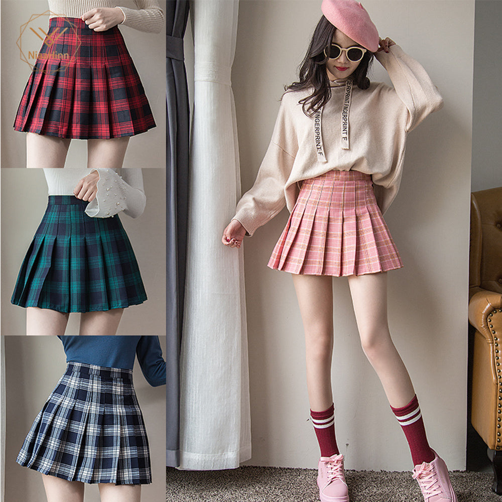 Harajuku School Girl Pleated Plaid Skirt - SD-style-shop