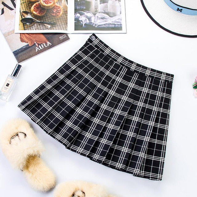 Harajuku School Girl Pleated Plaid Skirt - SD-style-shop