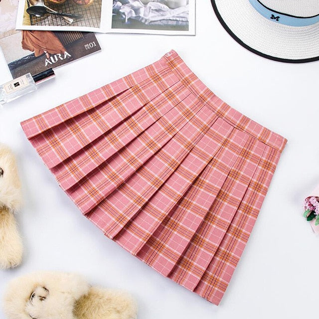 Harajuku School Girl Pleated Plaid Skirt - SD-style-shop