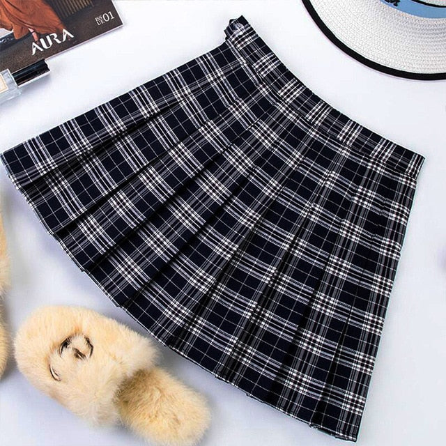 Harajuku School Girl Pleated Plaid Skirt - SD-style-shop