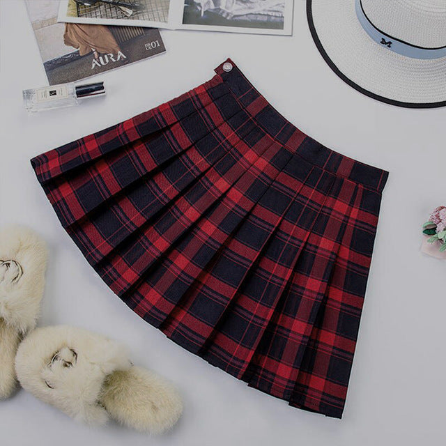 Harajuku School Girl Pleated Plaid Skirt - SD-style-shop