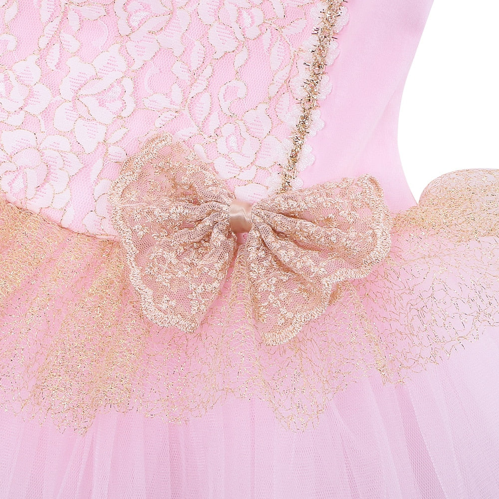 Pink and Gold Ballet leotard with tutu - SD-style-shop