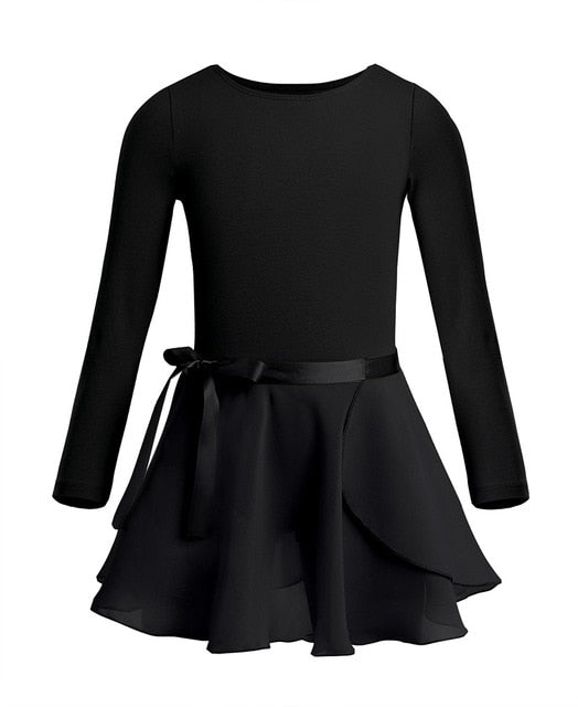 Longsleeve Ballet Leotard with Tied Skirt - SD-style-shop