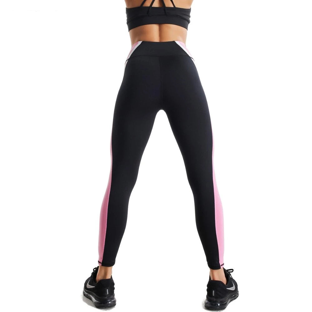 High waist leggings black and pink - SD-style-shop