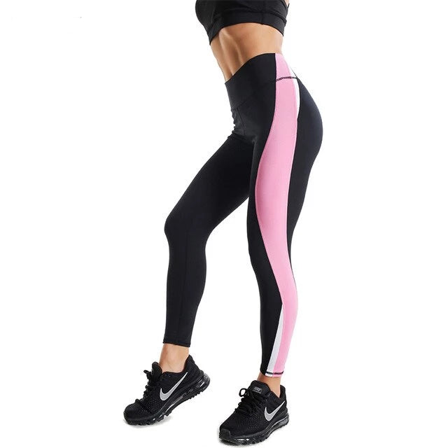 High waist leggings black and pink - SD-style-shop