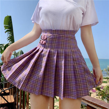 Purple Mini Pleated Skirt - SD-style-shop