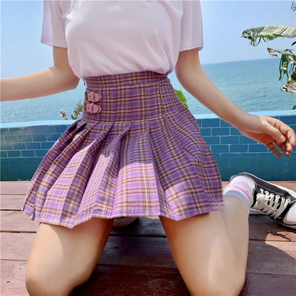 Purple Mini Pleated Skirt - SD-style-shop