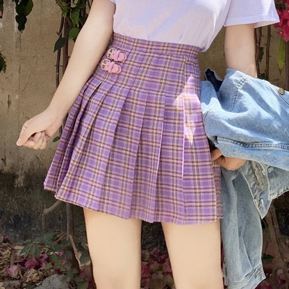 Purple Mini Pleated Skirt - SD-style-shop