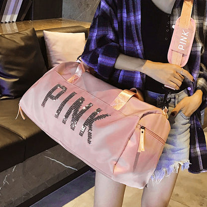 Sportsbag PINK with sequins Glitter - SD-style-shop