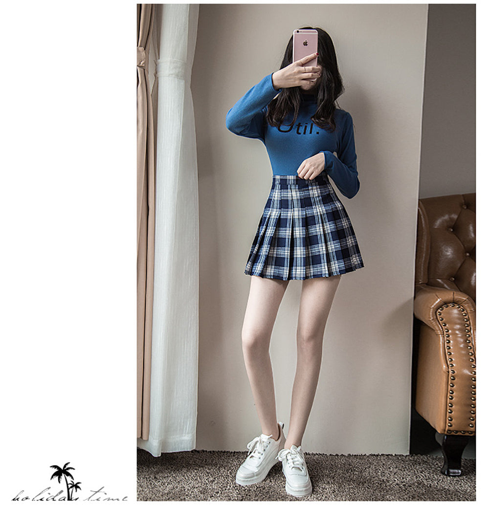 Harajuku School Girl Pleated Plaid Skirt - SD-style-shop