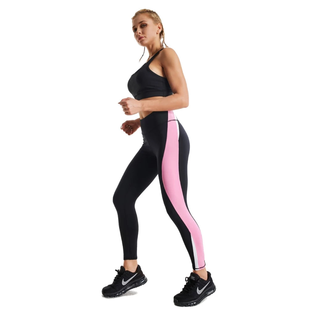 High waist leggings black and pink - SD-style-shop