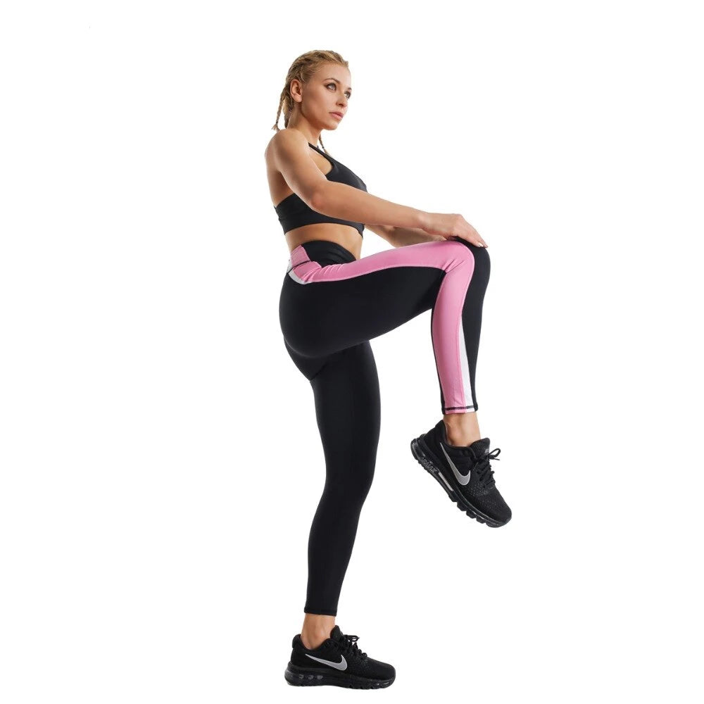 High waist leggings black and pink - SD-style-shop