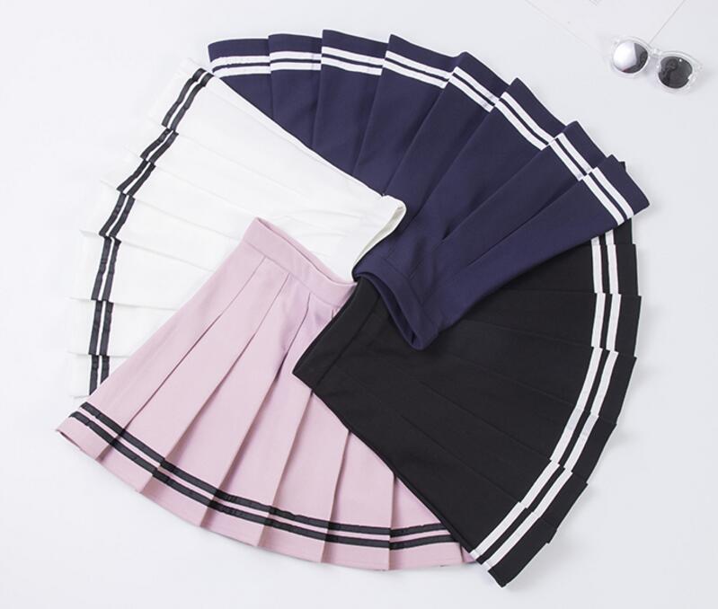 Sweet schoolgirl pleated skirt with stripes - SD-style-shop