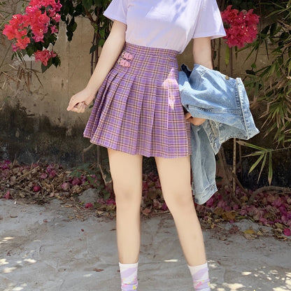 Purple Mini Pleated Skirt - SD-style-shop